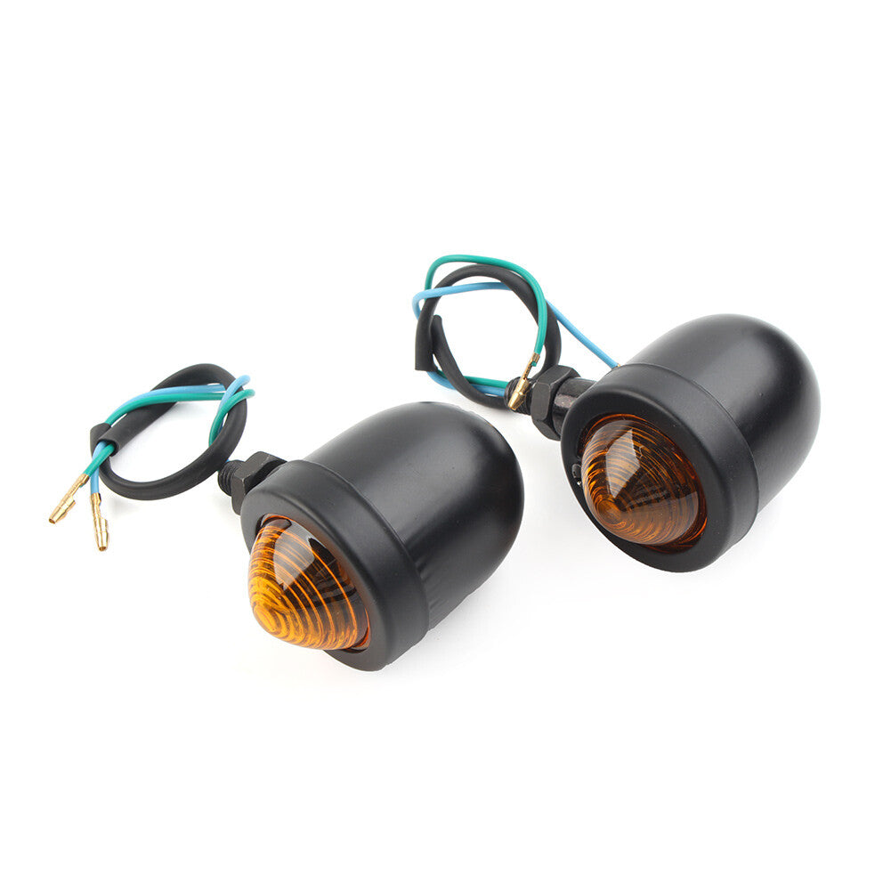 for Harley Cafe Racer Bobber Chopper Motorcycle Turn Signal Light Lamps Amber mo