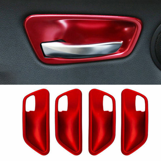 for BMW 3 4 Series GT 2014-2018 Matt Red Inner Door Handle Bowl Frame Decor Trim