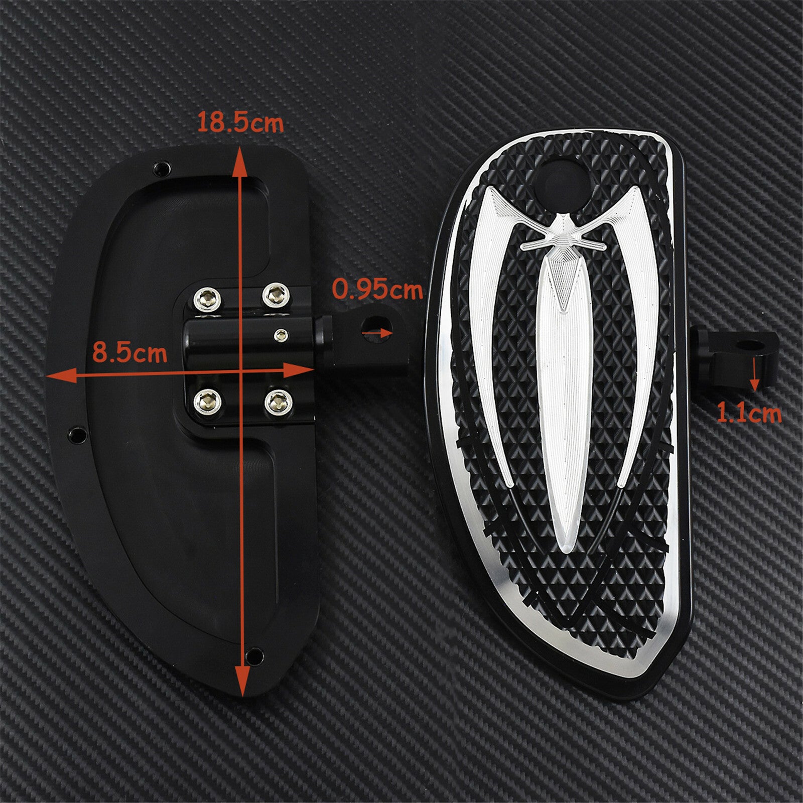 Black Spider Male Mount Foot Pegs Floorboards Fit for Harley Touring FLHT Dyna