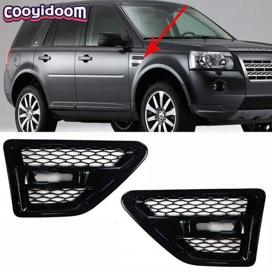For 2006-2014 for Land Rover Freelander 2 L359 Black Pair Fender Plate Grille Cover