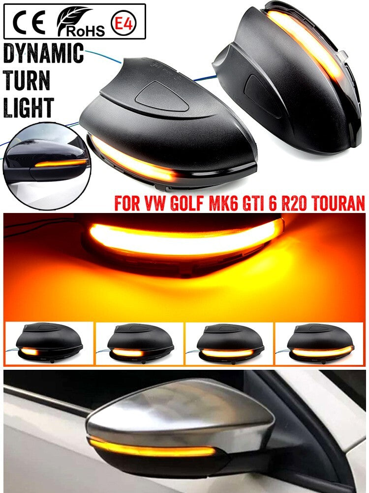 Dynamic Turn Signal Light for VW for Golf MK6 G-TI 6 R20 2008-2012 Touran 2011-2015