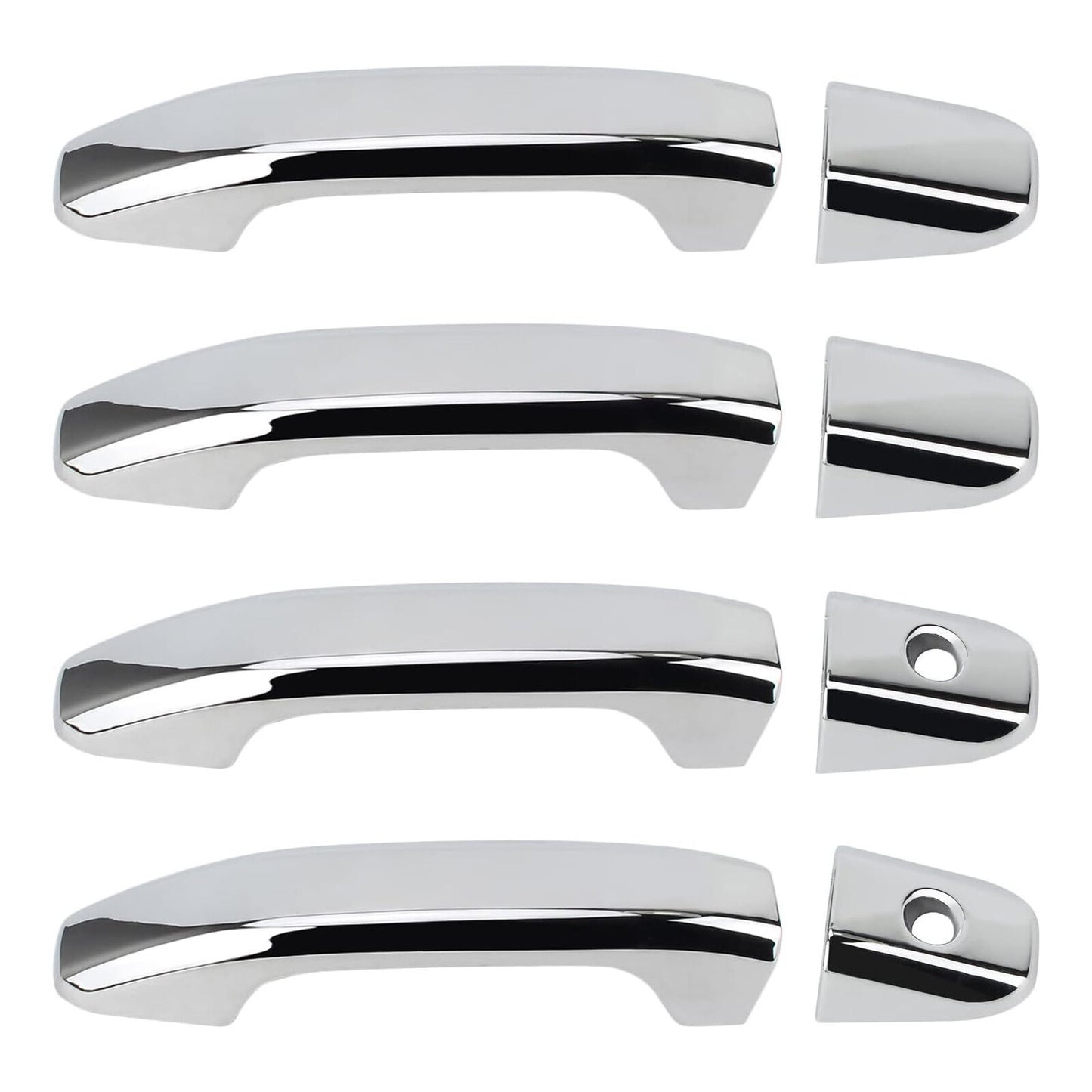 Chrome for 2014-2024 for Chevy Silverado for GMC for Sierra CREW Door Handle COVERS w/PsgrKH