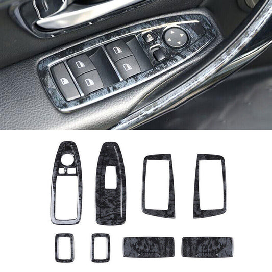 for BMW 3 4 Series GT 2014-2018 Black Wood Door Window Switch Lift Cover Trim 8P