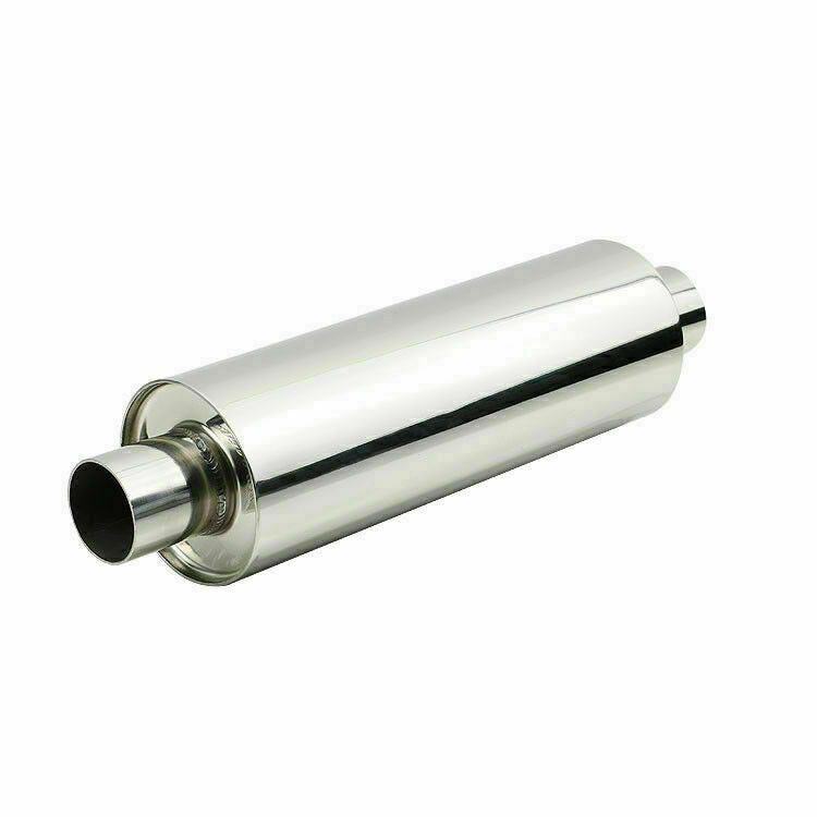 2 in/out 4.5 Body Muffler Tip Exhaust Resonator Silencer Straight Deep voice