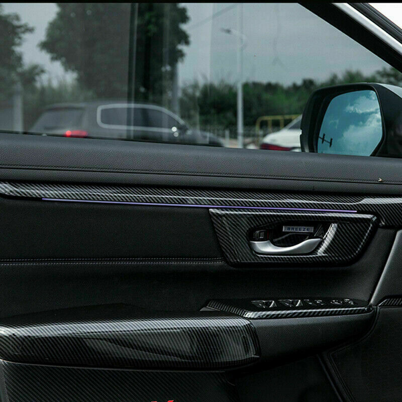 4X for Honda CR-V CRV 2017-2022 Carbon Fiber Inner Door Armrest Decor Cover Trim