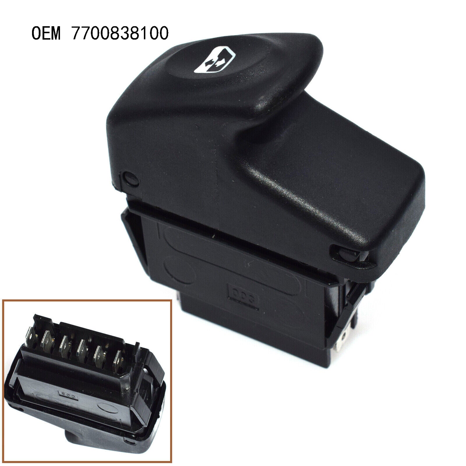 for Renault Clio II Megane I BA0 7700429998 6 Pin Window Control Switch Button