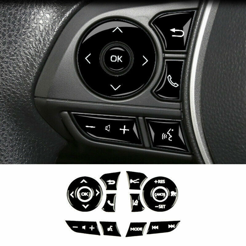 Bright Black Inner Steering Wheel Switch Cover Trim for Toyota for Corolla 2019-2022