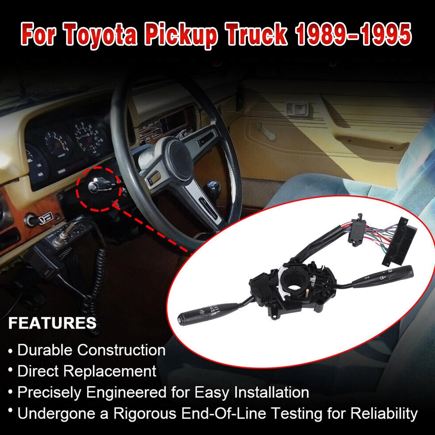 new black turn signal wiper switch 84310-35300 AT- suitable for Toyota pickup trucks 89-95.