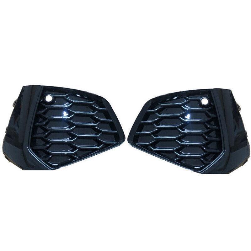 Black honeycomb front bumper fog light grille cover for Audi A3 S series 2021-2022