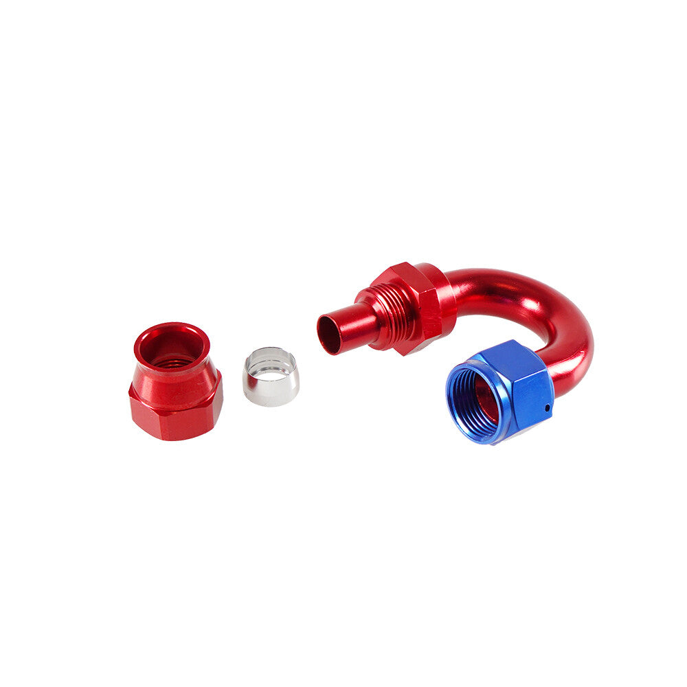 12AN PTFE Hose End Fitting 180Degree Aluminum Swivel AN12 For PTFE Hose Only Red