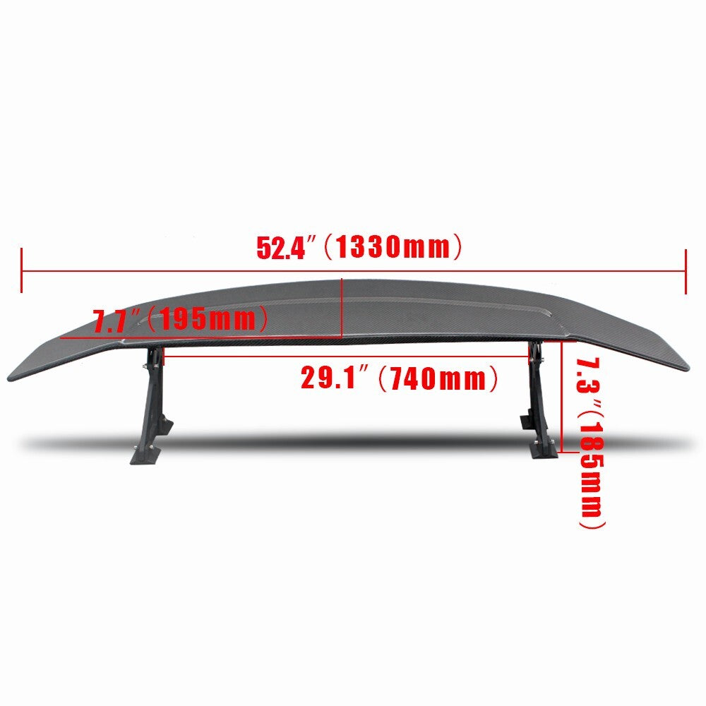 53INCH Carbon Fiber Universal Adjustable Rear Spoilers Wings For Any Car