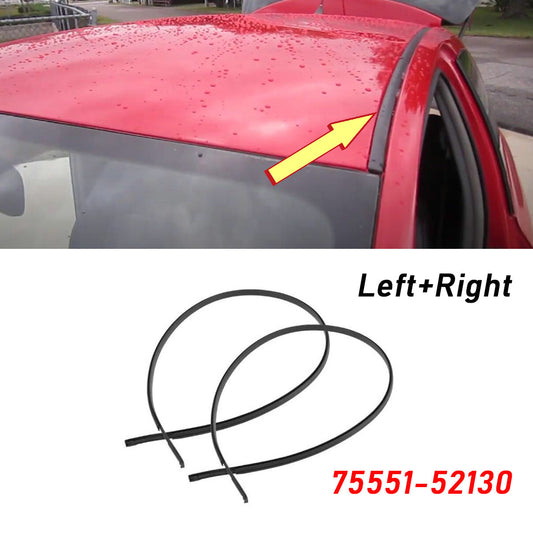 2-Piece for Toyota Yaris Hatchback 2007-2011 Roof Drip Molded Side Trim Strips