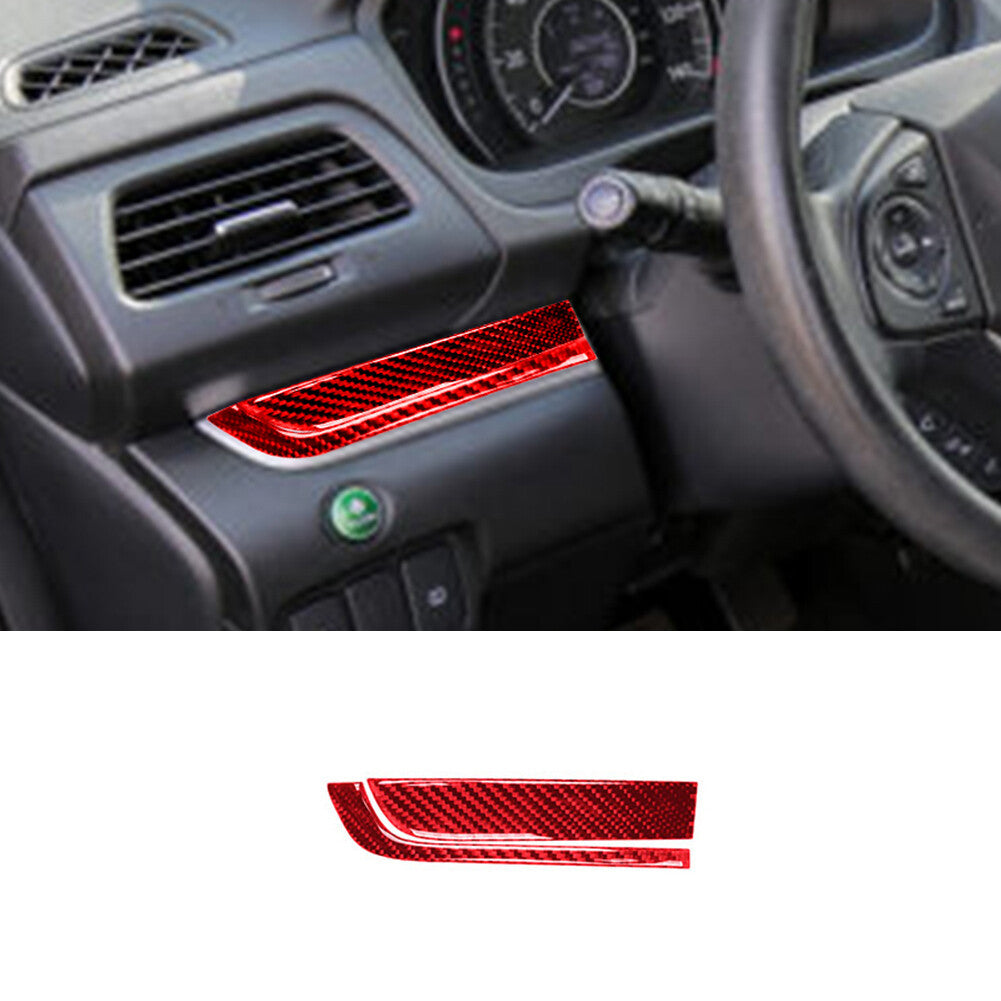 Red Carbon Fiber Driver Side Dashboard Cover Trim for Honda CRV CR-V 2015-2016