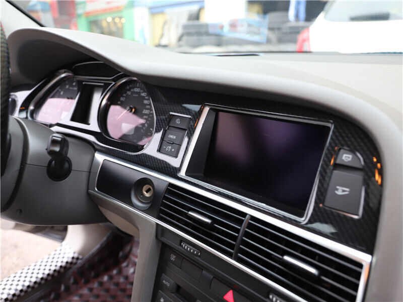 for Audi A6 2008-2011 ABS Carbon Fiber Interior Decoration Frame Cover Trim 11P