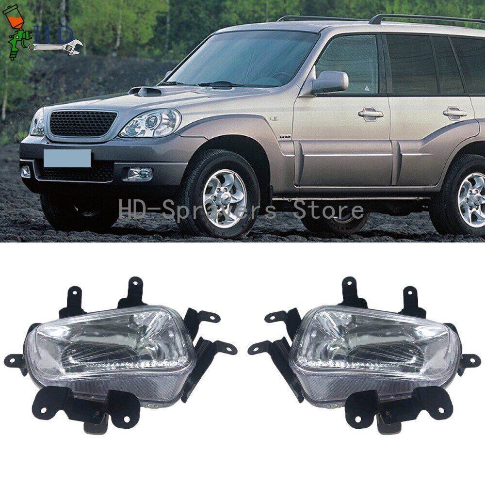 1. Dual front bumper fog lights with bulbs suitable for 2001-2007 for Hyundai Terracan 2.4 2.9