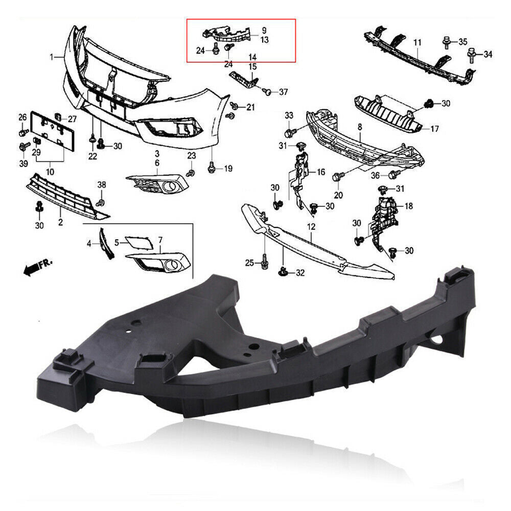 2x Front Hold Mount Retainer For 2016-2021 for Honda for CIVIC Sedan Headlight Brackets