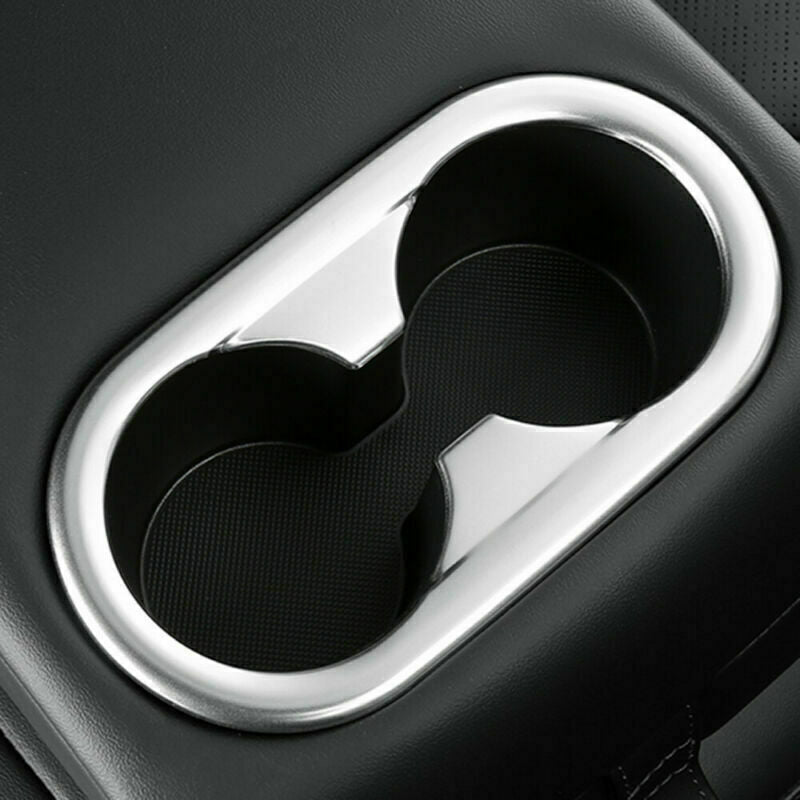for Kia K5 2021-2023 Matte Silver Inner Rear Water Cup Panel Frame Cover Trim