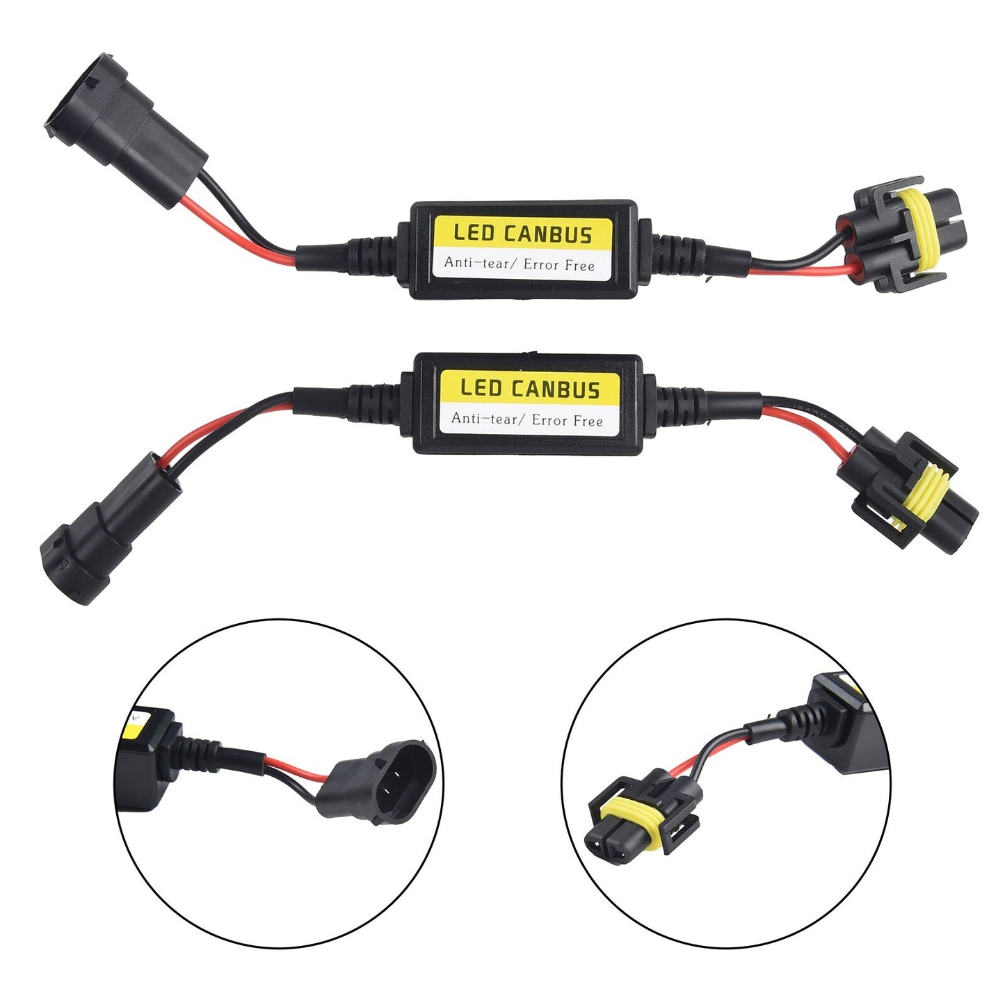2X LED H11 Headlight Canbus Error Anti Flicker Resistor Canceller Decoder