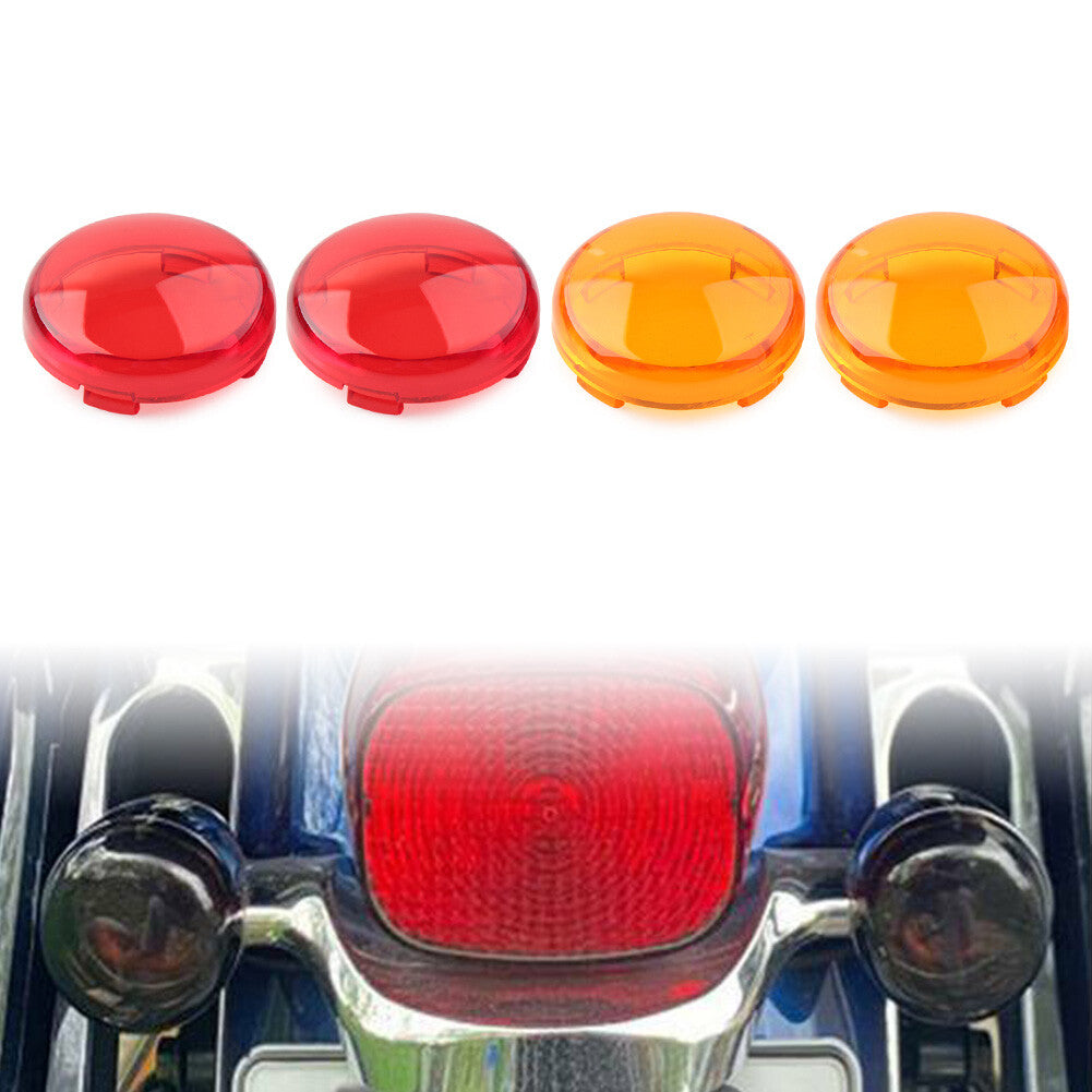 Turn Signal Lens Light Cover Guard for Harley Touring Softail Dyna Red Yellow