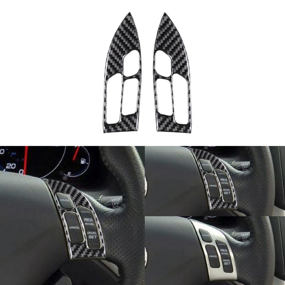 2X Steering Wheel Button Panel Trim Carbon Fiber Sticker for Acura TSX 2003-2008