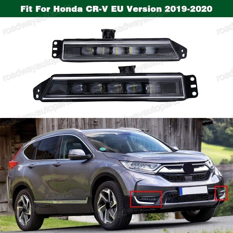 One pair of LED anti-collision fog lights and driving lights are suitable for Honda CR-V EU version 2019-2020.