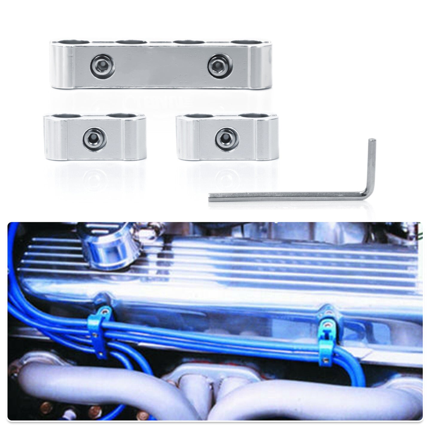 Blue spark plug wire separator divider 8mm 9mm 10mm suitable for racing 12 pieces