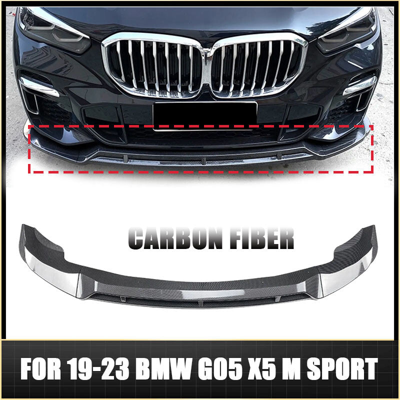 Front Bumper Spoiler Splitter Lip for BMW X5 G05 M Sport 2019-2023 Carbon Look