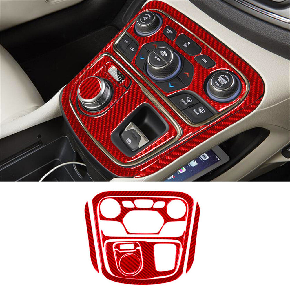 Red Carbon Fiber Interior Full Sets Cover Trim Kit for Chrysler 200 2015-2017