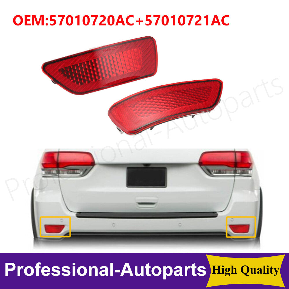1Pair Rear Left+Right Bumper Reflector Light for Jeep Grand Cherokee Compass