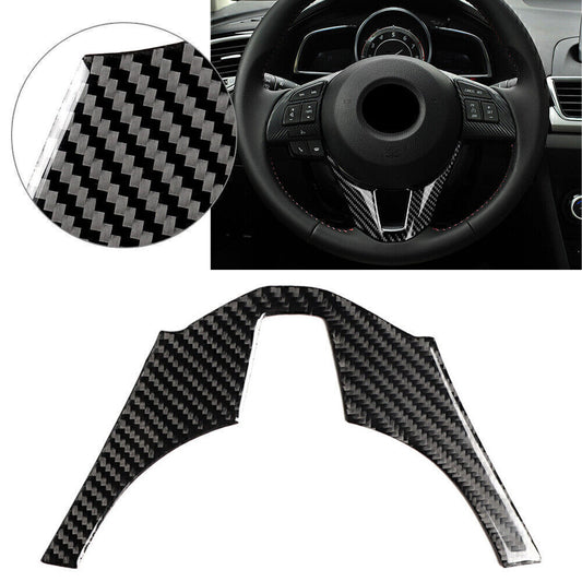 Carbon Fiber Interior Steering Wheel Cover Trim for Mazda 3 Axela 2014-2016