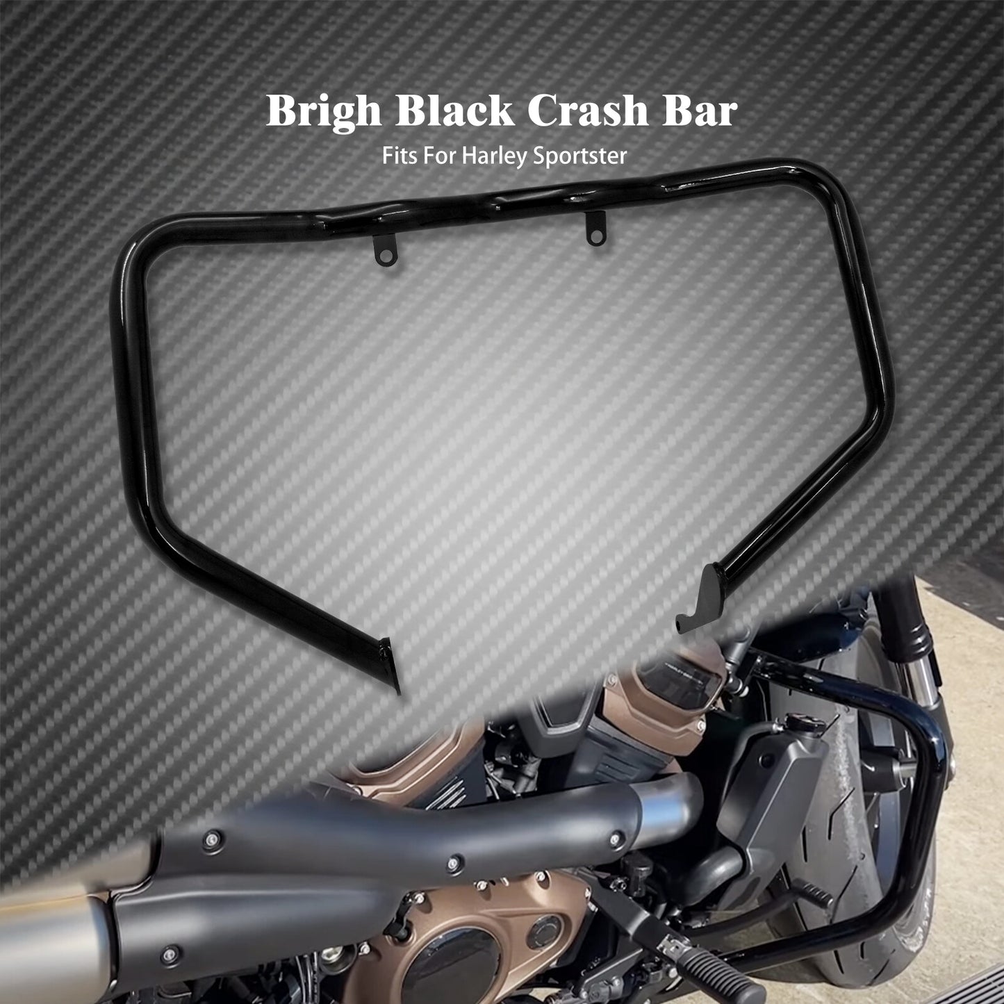 Gloss Black Engine Guard Crash Bar Fit for Harley Sportster S RH1250S 2021 2022