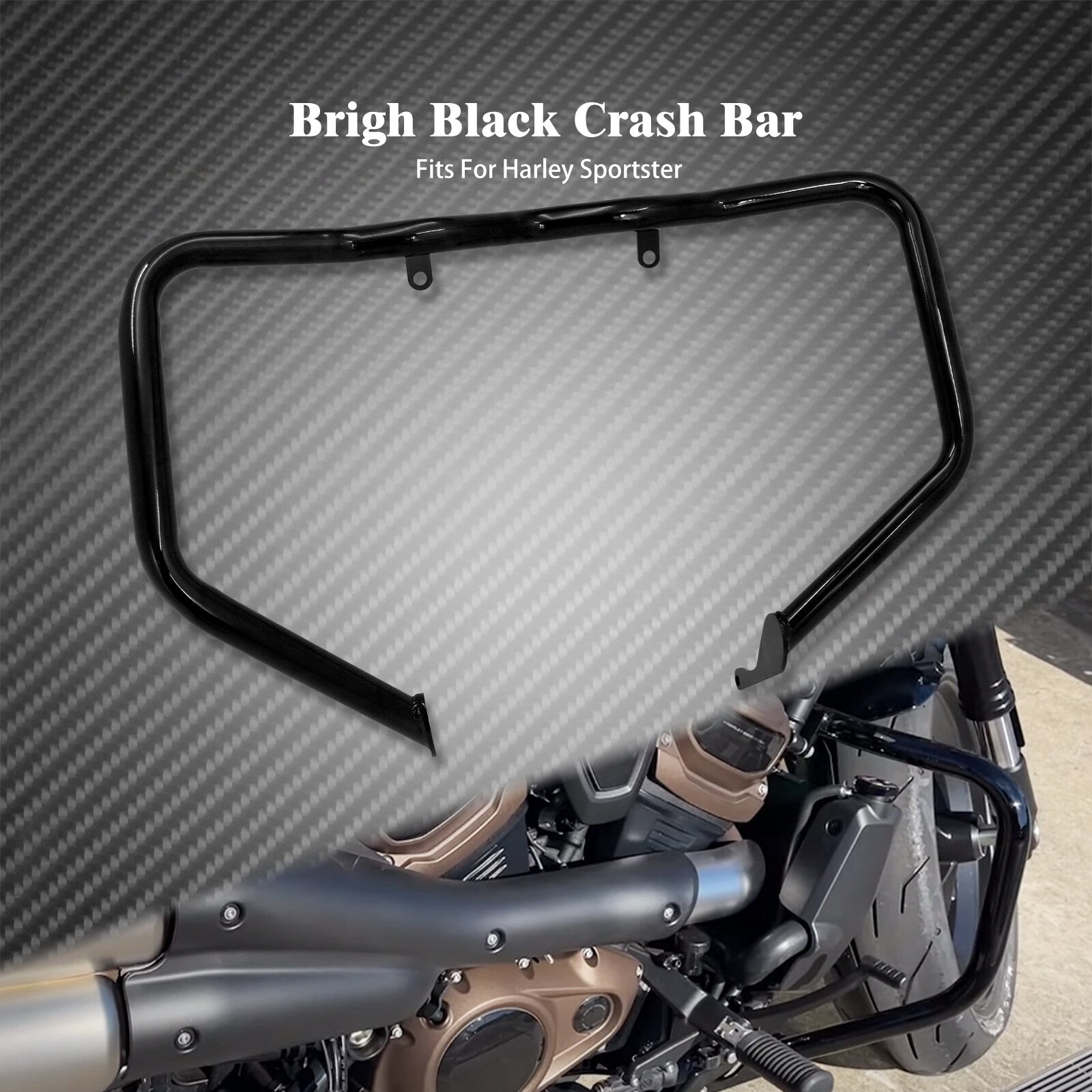 Gloss Black Engine Guard Crash Bar Fit for Harley Sportster S RH1250S 2021 2022