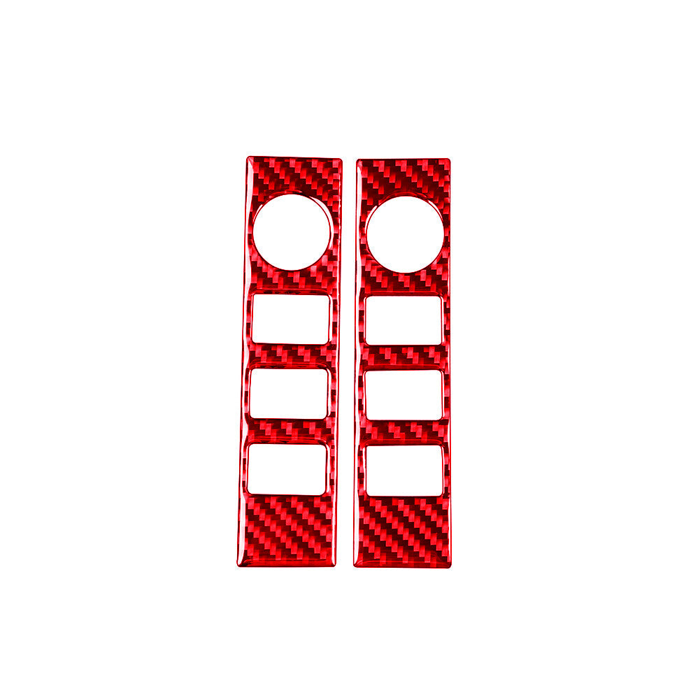 Red Carbon Fiber Central Volume Button Cover Trim for TOYOTA TUNDRA 2014-2018