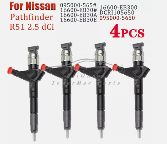 095000-5650 16600-EB300 4PCS Diesel Injector for Nissan Pathfinder 2.5 dCi