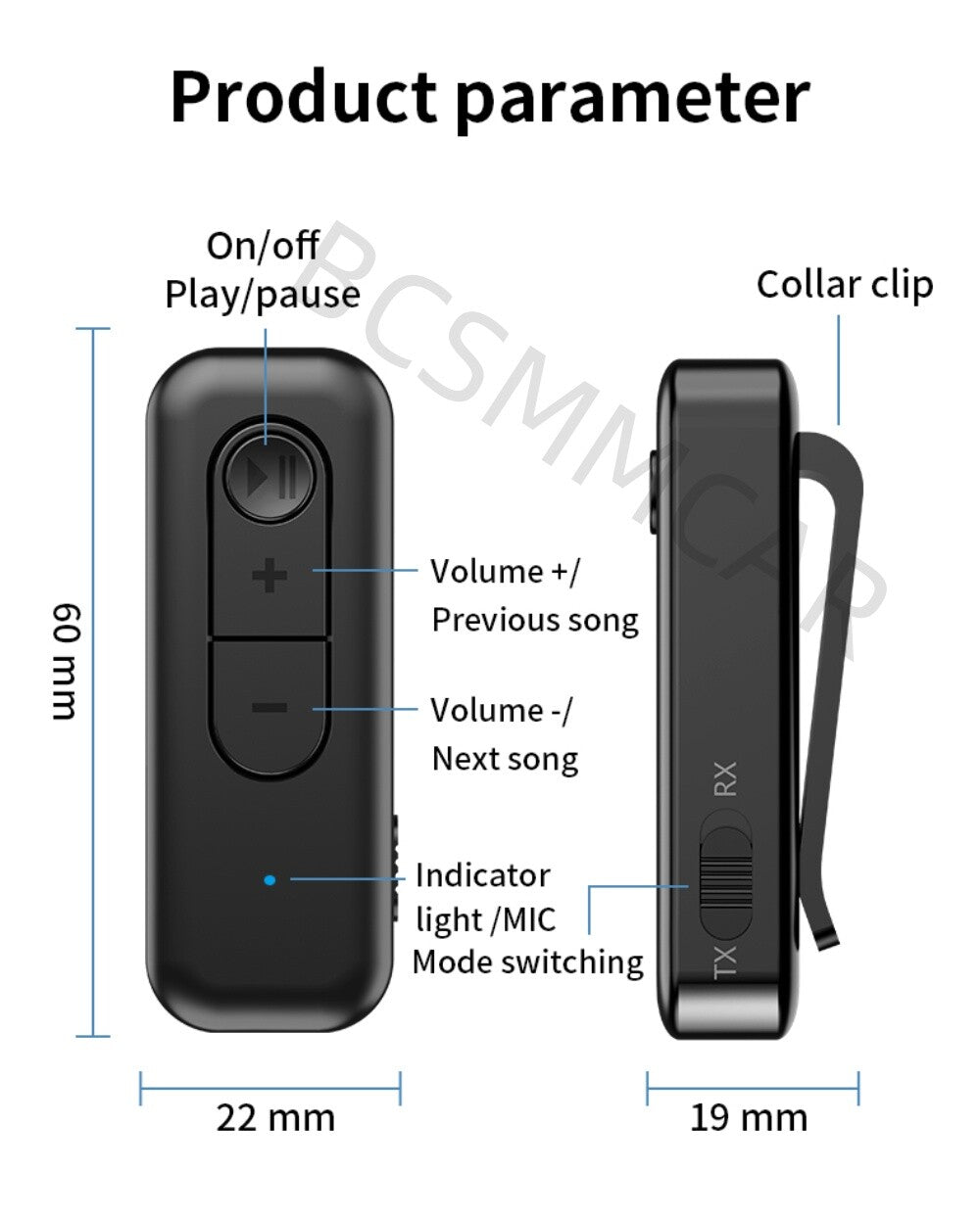 Car Stereo Music Audio Aux Adapter Wireless Bluetooth Transmitter Receiver