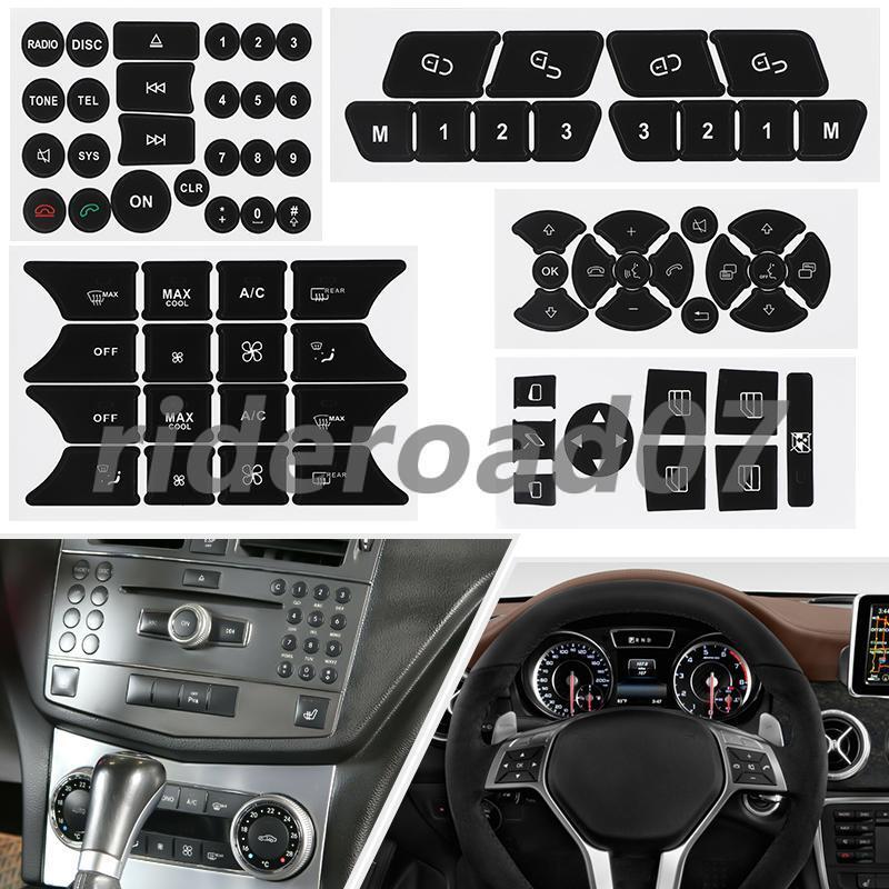 Radio Stereo Worn Peeling Button Repair Kit Decals Stickers for Benz
