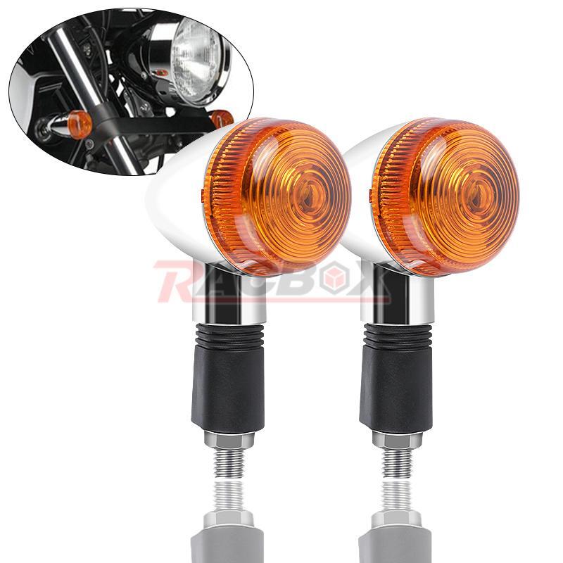 2X Bullet Motorcycle Turn Signals Blinker Light Chrome Amber for Honda for Yamaha