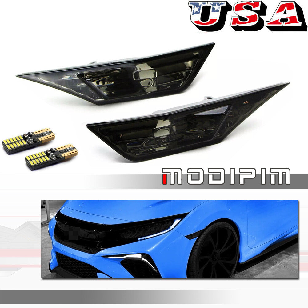 Suitable for 2016-2021 for Honda civilian vehicle smoked side marker lights, rotating signal lights with LED strips.