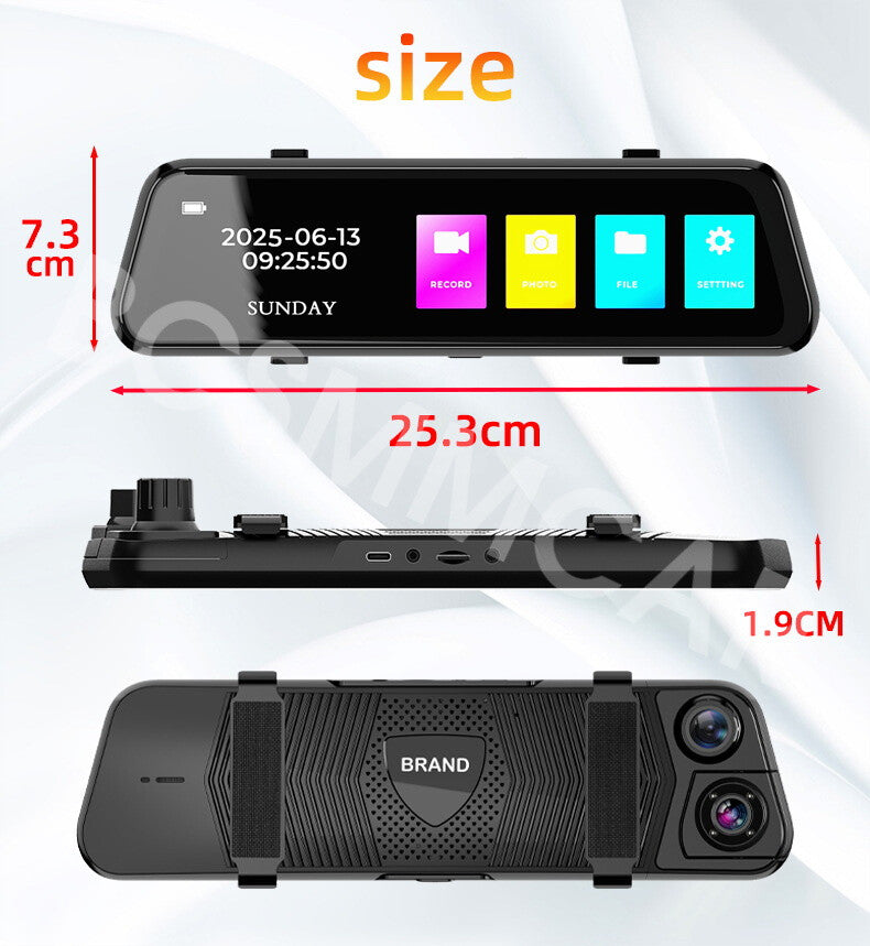 Touchscreen Dash Cam Car Mirror DVR Camera Recording G-Sensor WiFi Night Vision