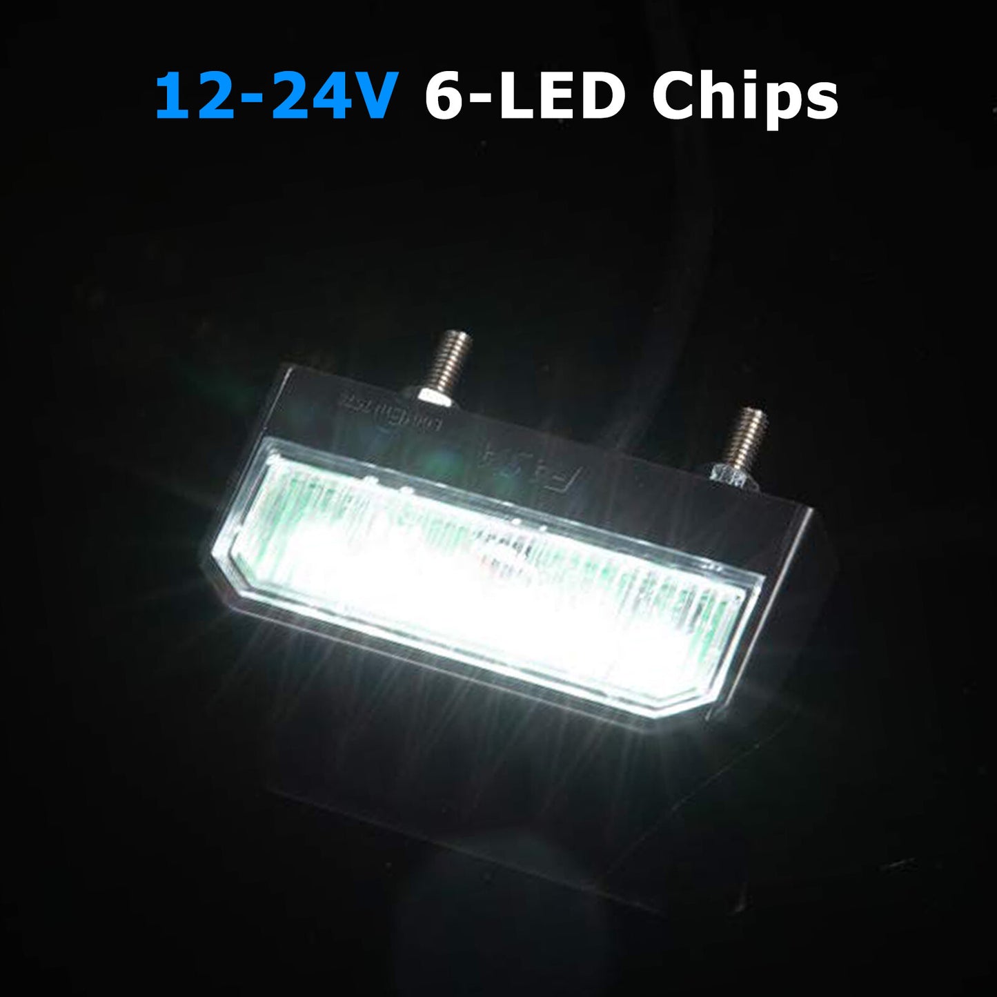 2PCS 6 LED LICENSE NUMBER TRAILER BOAT UTE 12-24V PLATE LIGHT LAMP TRUCK CARAVAN