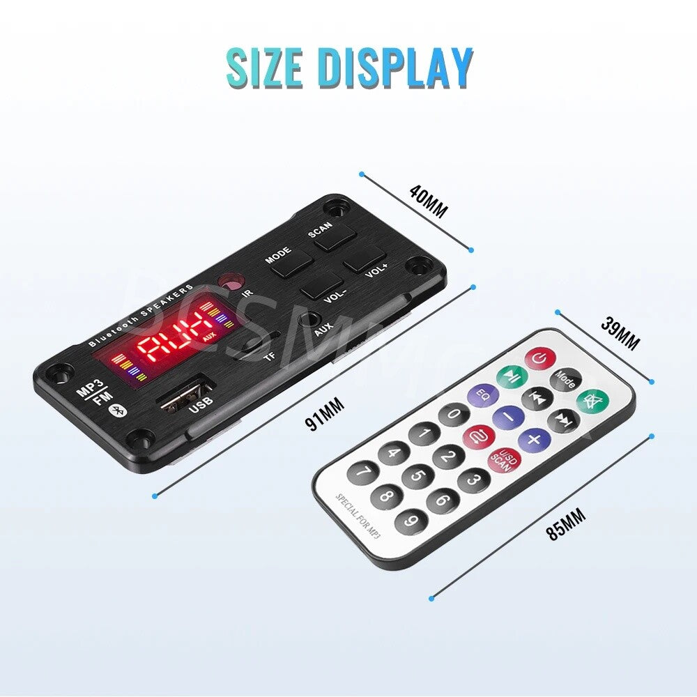 Bluetooth 5.0 Decoder Board For Car MP3 Player USB AUX FM 2x25W Power Amplifier