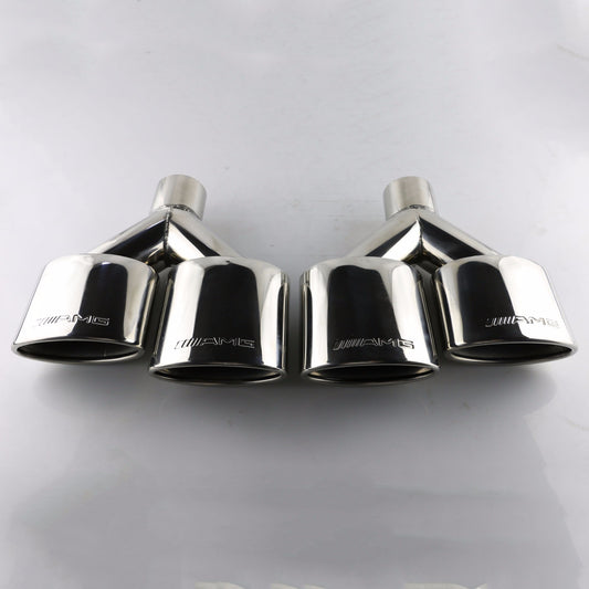 AMG Dual Universal Exhaust Stainless Oval Exhaust Tips fit for Mercedes-Benz C-class