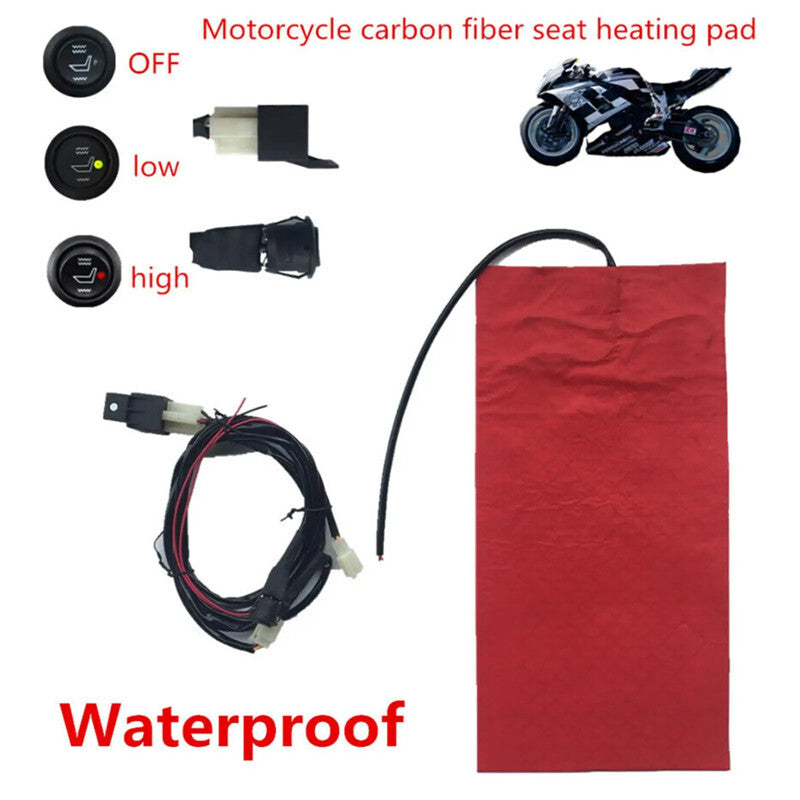 12V Motorcycle ATV Round Switch Carbon Fiber Waterproof for Seat Heater Heated Pad