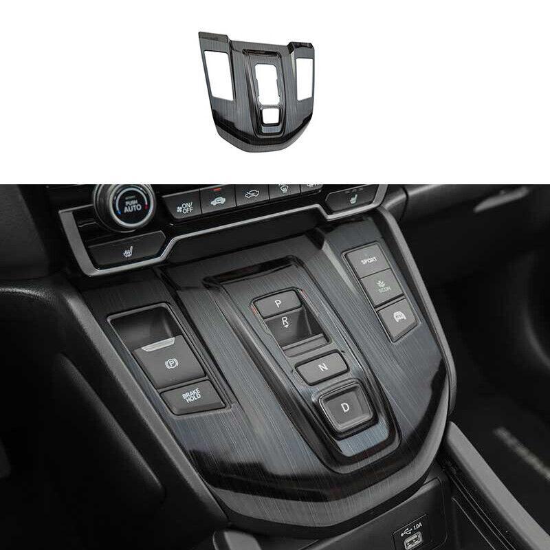 Black Steel Middle Console Gear Shift Panel Trim Car for Honda CR-V 2017-2022