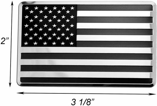 Chrome-plated black American flag emblem for Cadillac side fenders and rear trunk - 1 piece