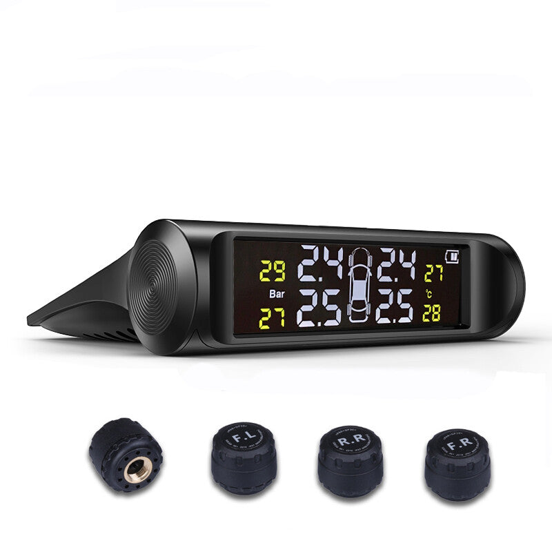 Solar Power Tire Pressure Monitor System Wireless TPMS Monitor  External Sensor