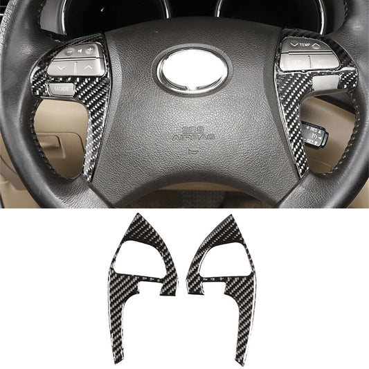 Carbon Fiber Interior Steering Wheel Button Trim for T@yota Highlander 2009-2013