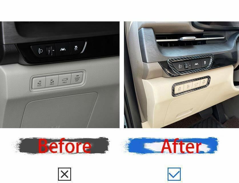 ConsoleHeadlight Button Frame Cover Trim for Kia Carnival 2022-23 Carbon Fiber
