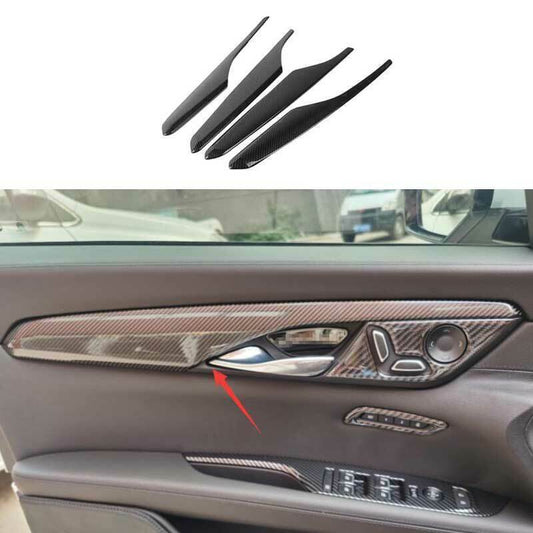 for Cadillac CT6 2016-20 Carbon Fiber Look Inner Door Panel Strip Cover Trim 4P