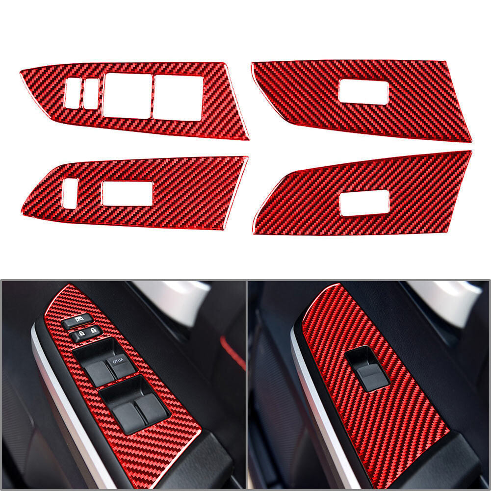 4¢ª Innent¨¹r Fensterheber Schalterabdeckung f¨¹r for Toyota Tundra 2014-2021 RHD Rot